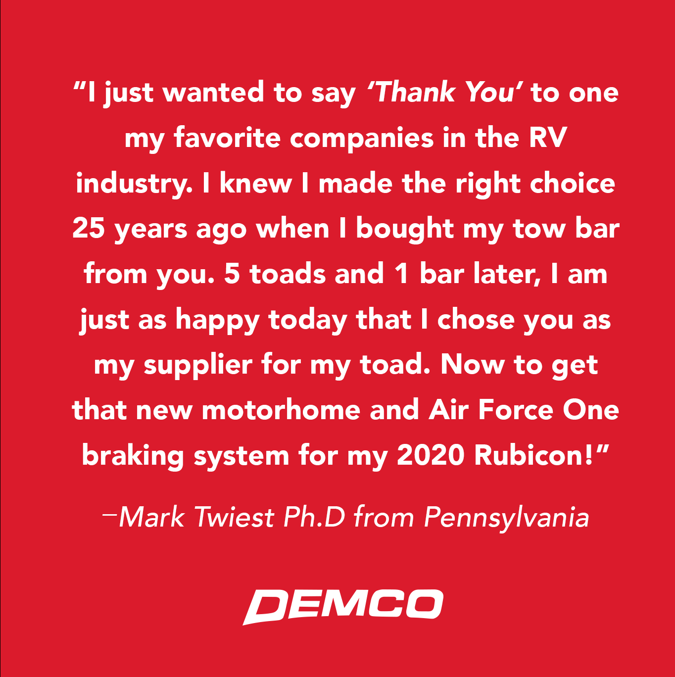 RV Testimonial